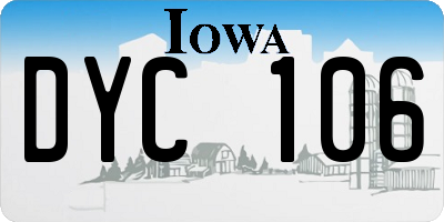 IA license plate DYC106