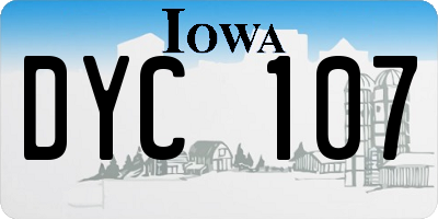 IA license plate DYC107