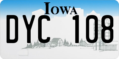 IA license plate DYC108