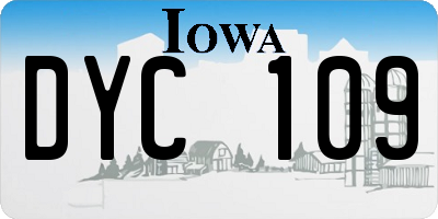 IA license plate DYC109