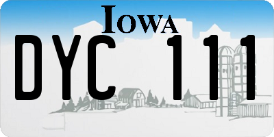 IA license plate DYC111