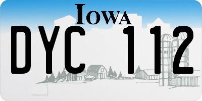 IA license plate DYC112