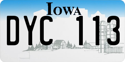 IA license plate DYC113