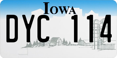 IA license plate DYC114