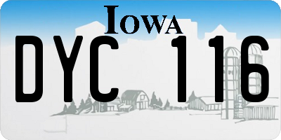 IA license plate DYC116