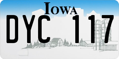 IA license plate DYC117