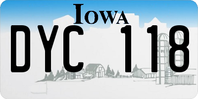 IA license plate DYC118