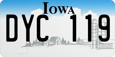 IA license plate DYC119