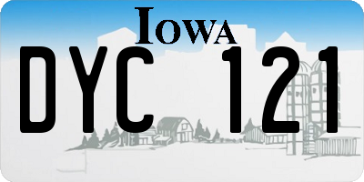 IA license plate DYC121