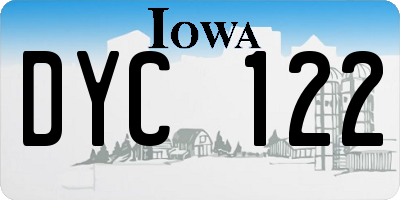 IA license plate DYC122