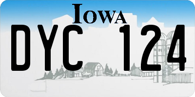 IA license plate DYC124