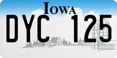 IA license plate DYC125