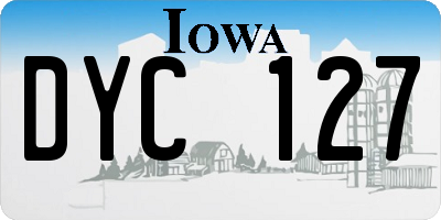 IA license plate DYC127