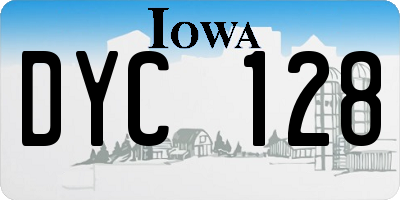 IA license plate DYC128