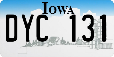 IA license plate DYC131