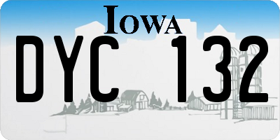 IA license plate DYC132