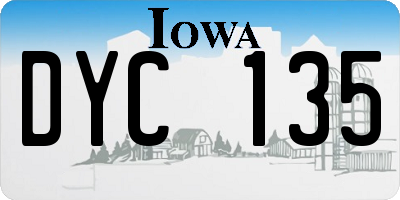 IA license plate DYC135