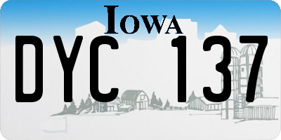 IA license plate DYC137