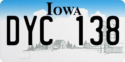 IA license plate DYC138