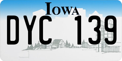 IA license plate DYC139