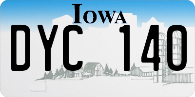 IA license plate DYC140