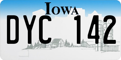 IA license plate DYC142