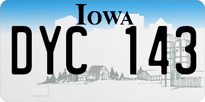 IA license plate DYC143