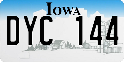 IA license plate DYC144