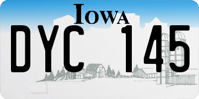 IA license plate DYC145