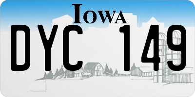 IA license plate DYC149
