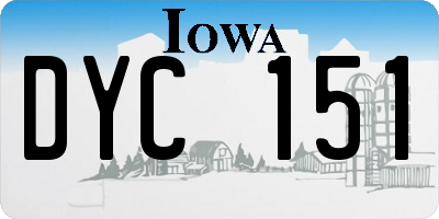 IA license plate DYC151
