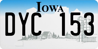 IA license plate DYC153