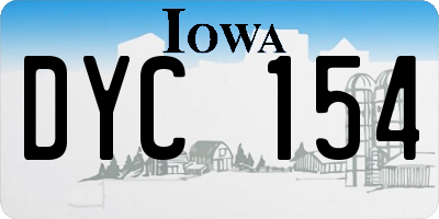 IA license plate DYC154