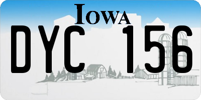 IA license plate DYC156