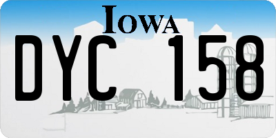 IA license plate DYC158