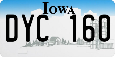 IA license plate DYC160