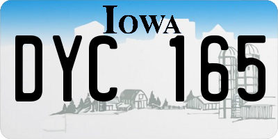 IA license plate DYC165