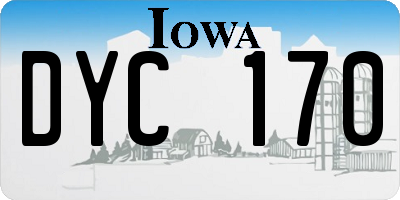IA license plate DYC170