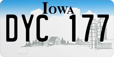 IA license plate DYC177