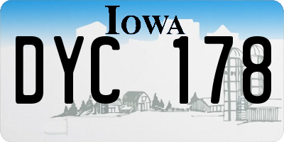 IA license plate DYC178