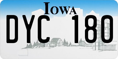 IA license plate DYC180