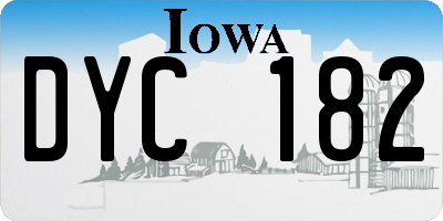 IA license plate DYC182