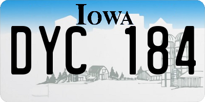 IA license plate DYC184