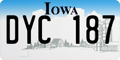 IA license plate DYC187