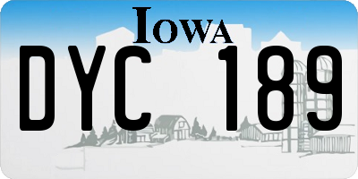 IA license plate DYC189