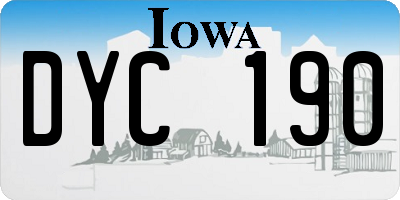 IA license plate DYC190