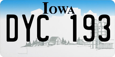 IA license plate DYC193