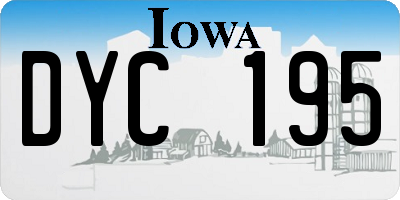 IA license plate DYC195