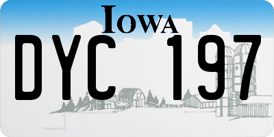 IA license plate DYC197