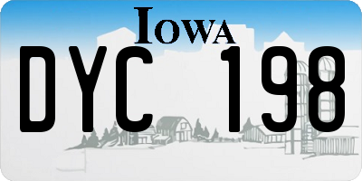 IA license plate DYC198